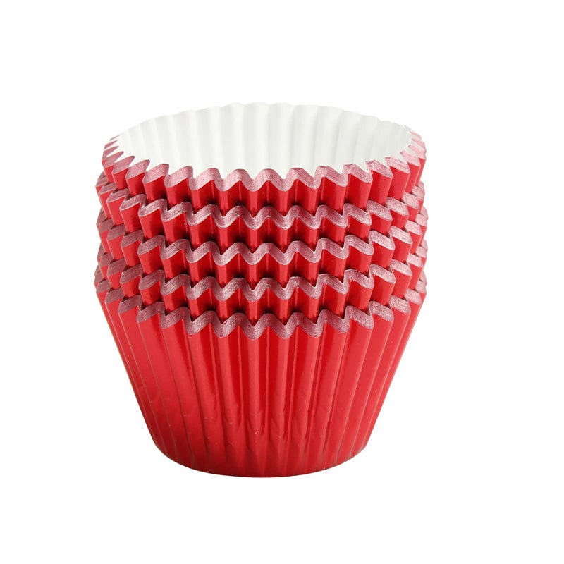 MEETINGU Red-Foil Cupcake Liners Standard Baking Cupscake For Wedding Baby shower Birthday Party(Pack of 100) … - Image 1
